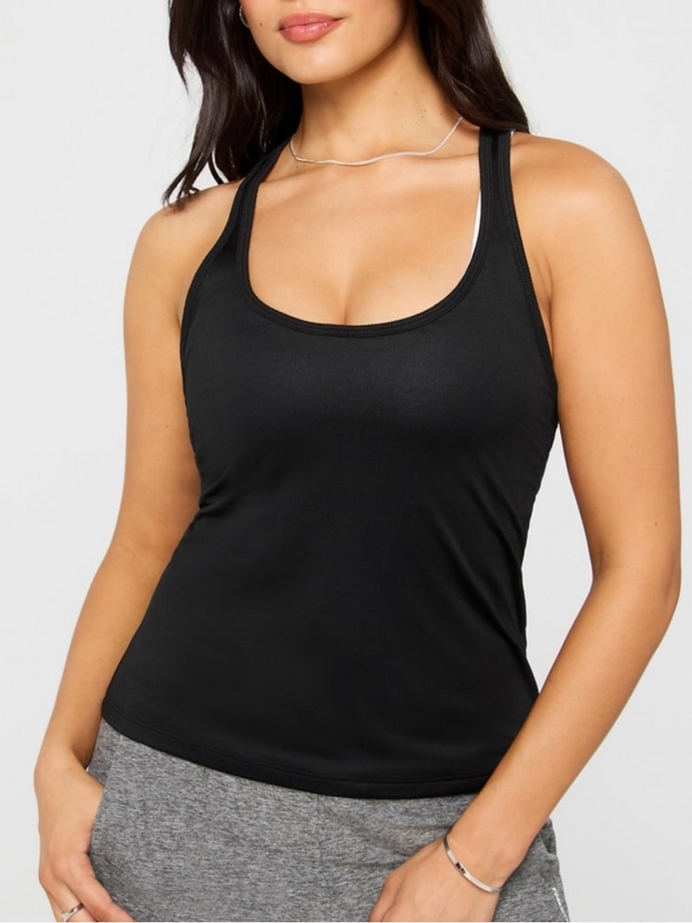 Fabletics Large Black Racerback Athletic Tank Top
